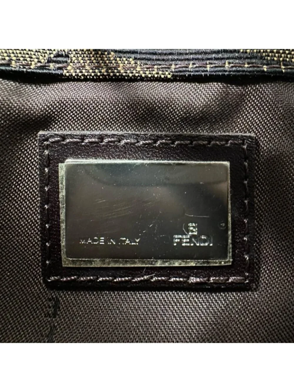 Fendi Hobo Handbag Nylon Brown